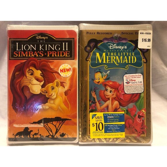 Disney VHS Lot The Lion King II Cinderella Little Mermaid Mary Poppins Sealed - Picture 2 of 5